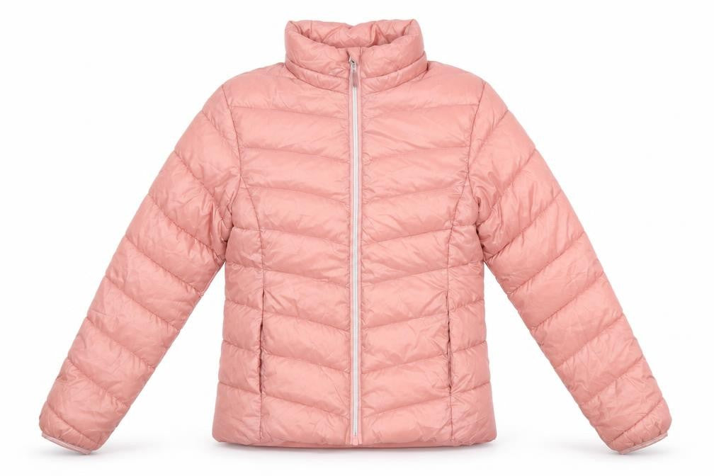 H&M Girls Pink Puffer Jacket 14-15 Years Lightweight Quilted Zip Coat