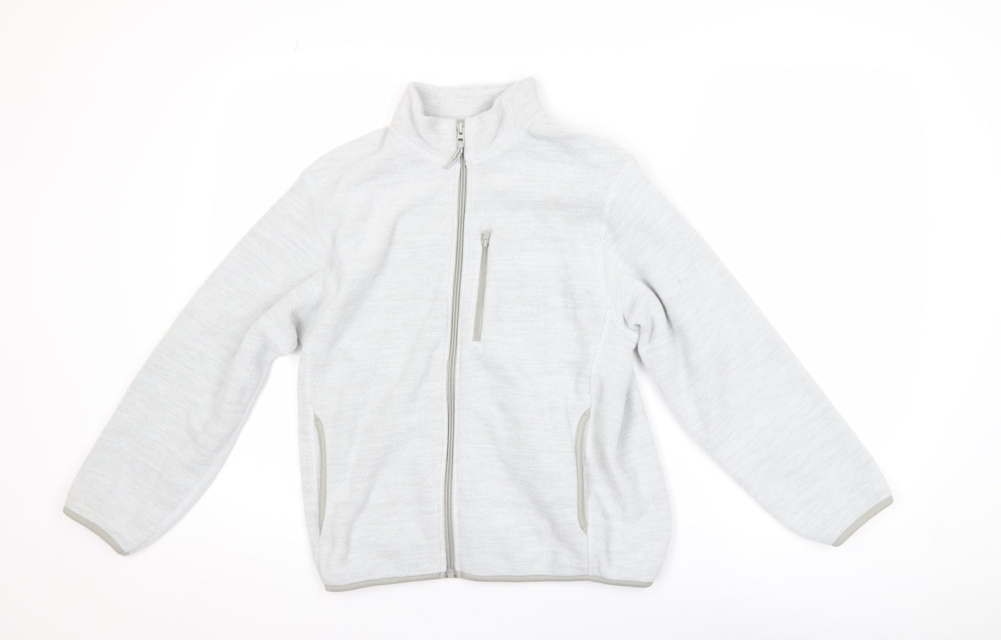 Uniqlo Girls Grey Fleece Basic Activewear Jacket 11-12 Years Zip Lightweight