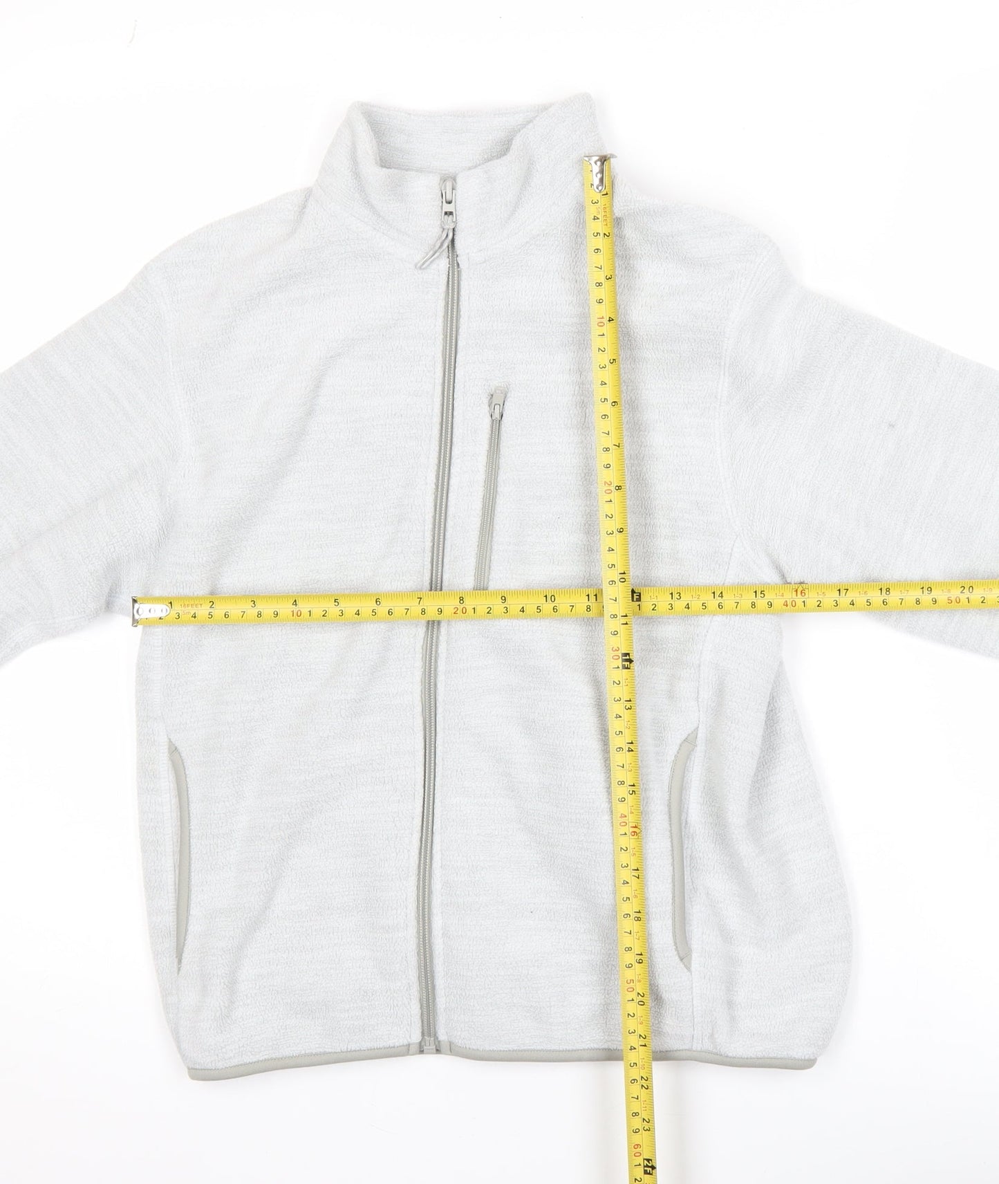 Uniqlo Girls Grey Fleece Basic Activewear Jacket 11-12 Years Zip Lightweight