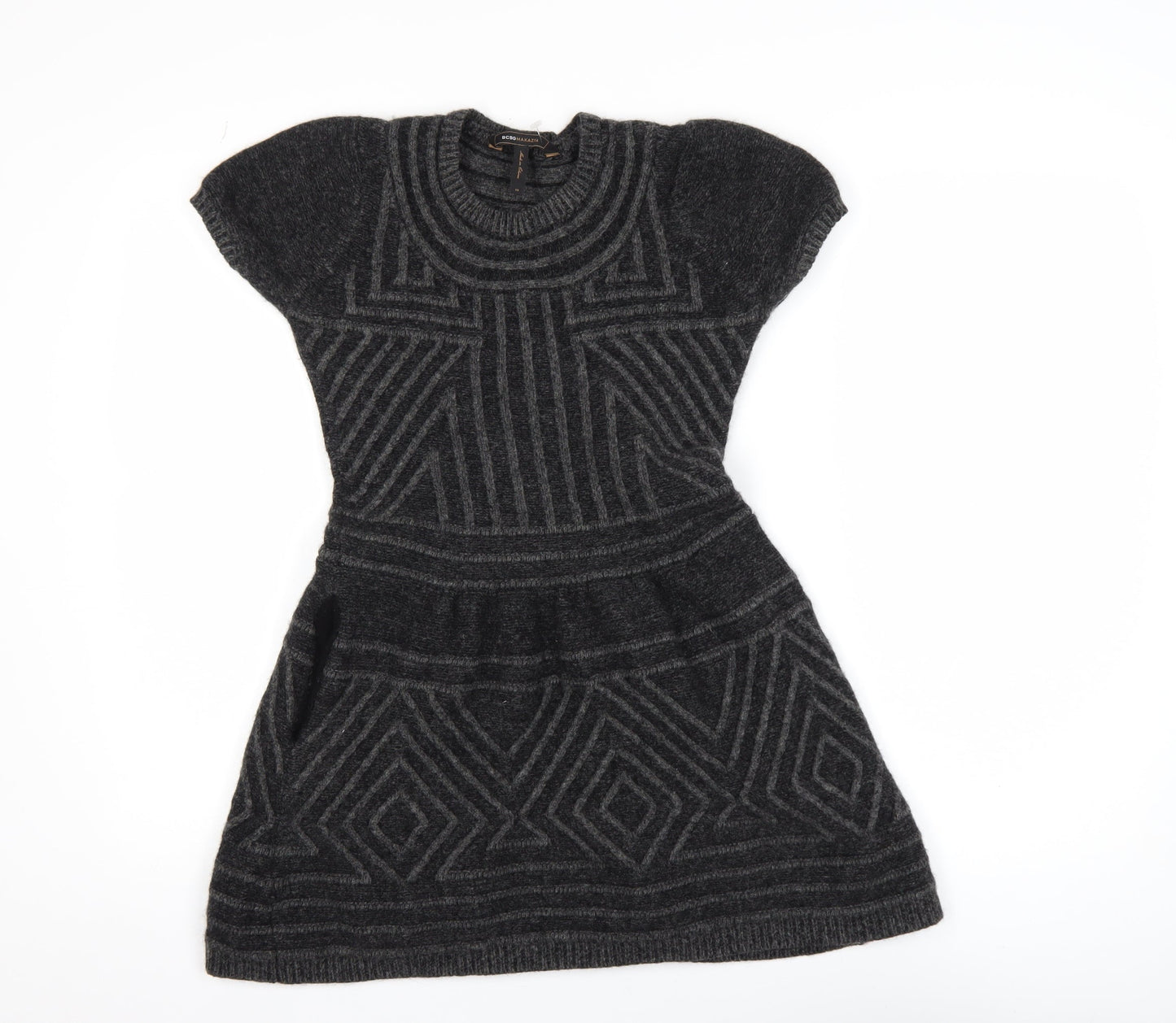 BCBG Max Azria Women's Grey Wool Jumper Dress XS