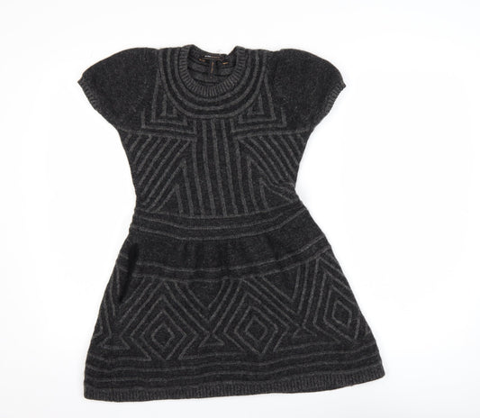 BCBG Max Azria Women's Grey Wool Jumper Dress XS