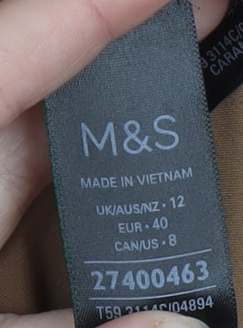 Marks and Spencer Women’s Beige Long Overcoat Size 12 Classic Style