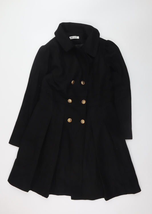 Grace Karin Women's Black Long Overcoat Lined Coat Size L