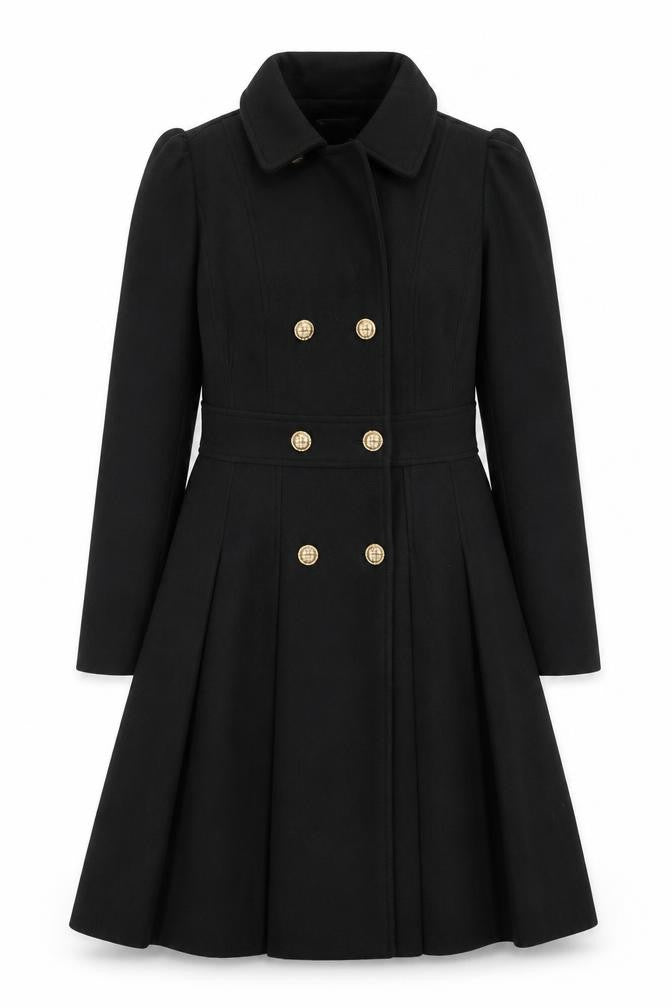 Grace Karin Women's Black Long Overcoat Lined Coat Size L