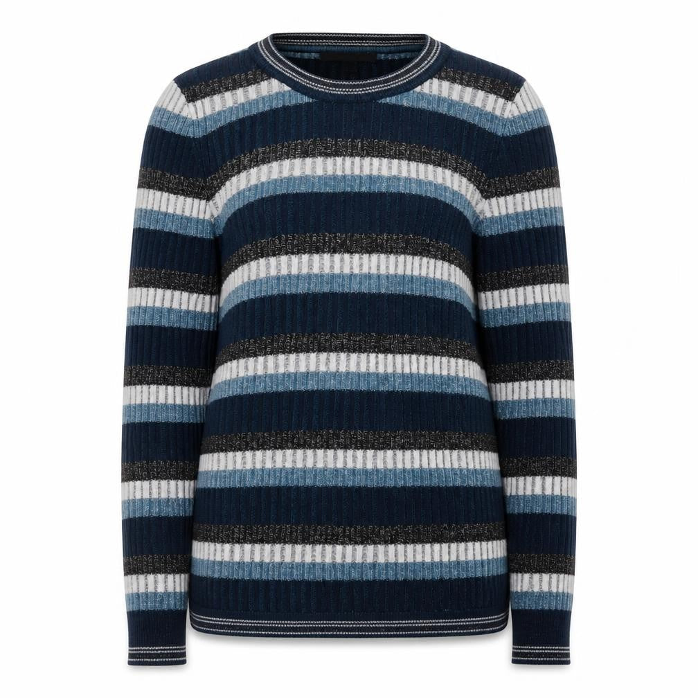 Next Women’s Blue Striped Acrylic Jumper L Crew Neck Long Sleeve