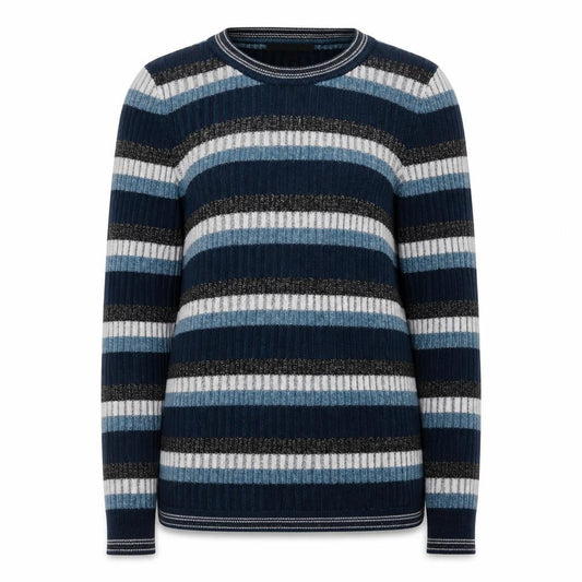 Next Women’s Blue Striped Acrylic Jumper L Crew Neck Long Sleeve