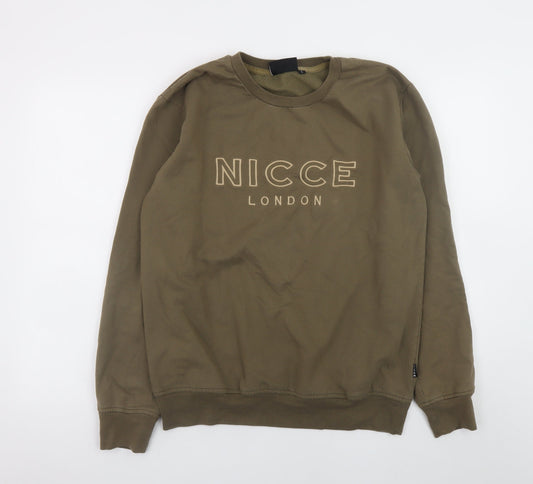 Nicce London Men’s Brown Crew Neck Logo Sweatshirt Size L