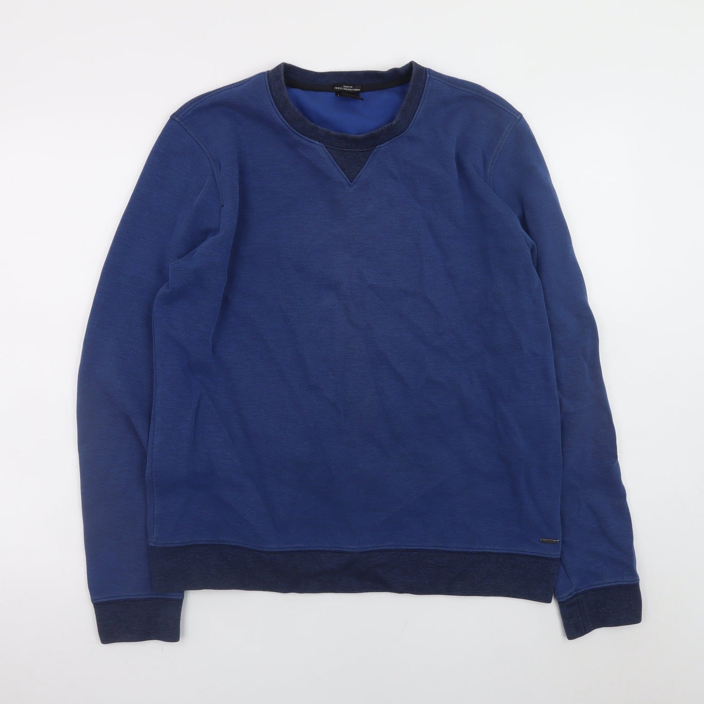 BOSS Mens Blue Slim Fit Crew Neck Sweatshirt XL