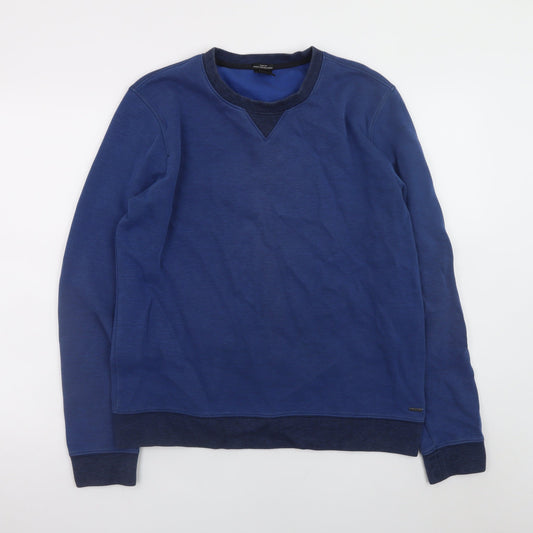 BOSS Mens Blue Slim Fit Crew Neck Sweatshirt XL