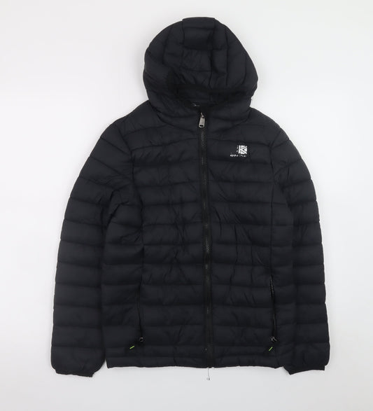 Karrimor Boys Black 13 Years Hooded Puffer Jacket with Full Zip