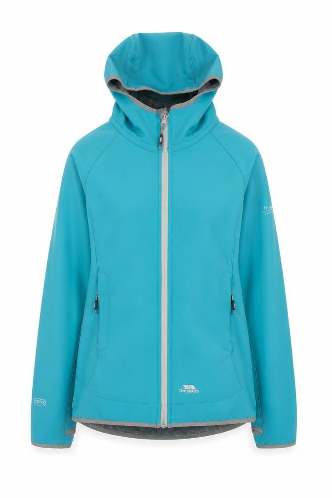 Trespass Women's Blue XS Softshell Hooded Mid-Length Jacket