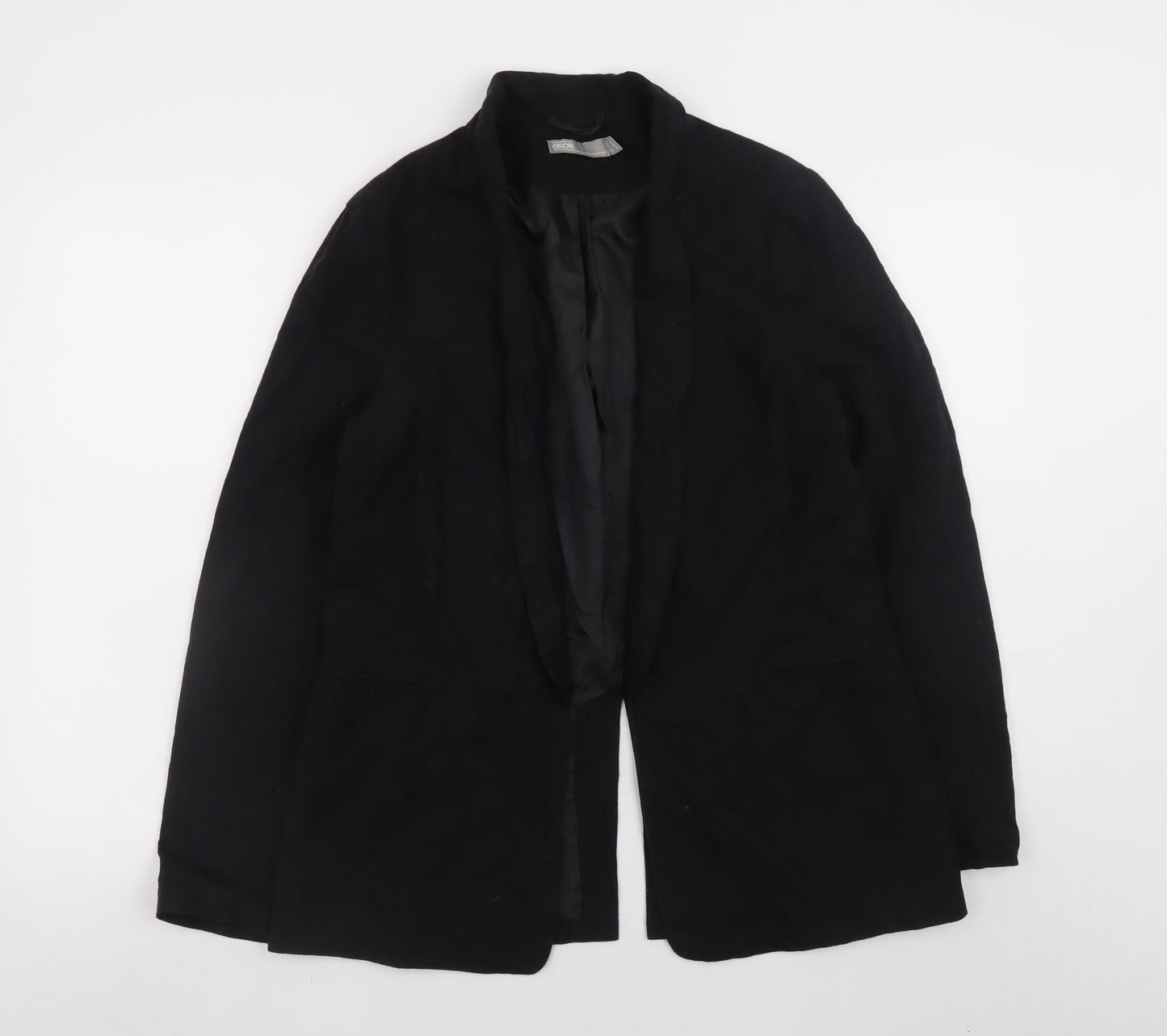 ASOS Women’s Black Linen Blend Blazer Size 12 Regular Fit