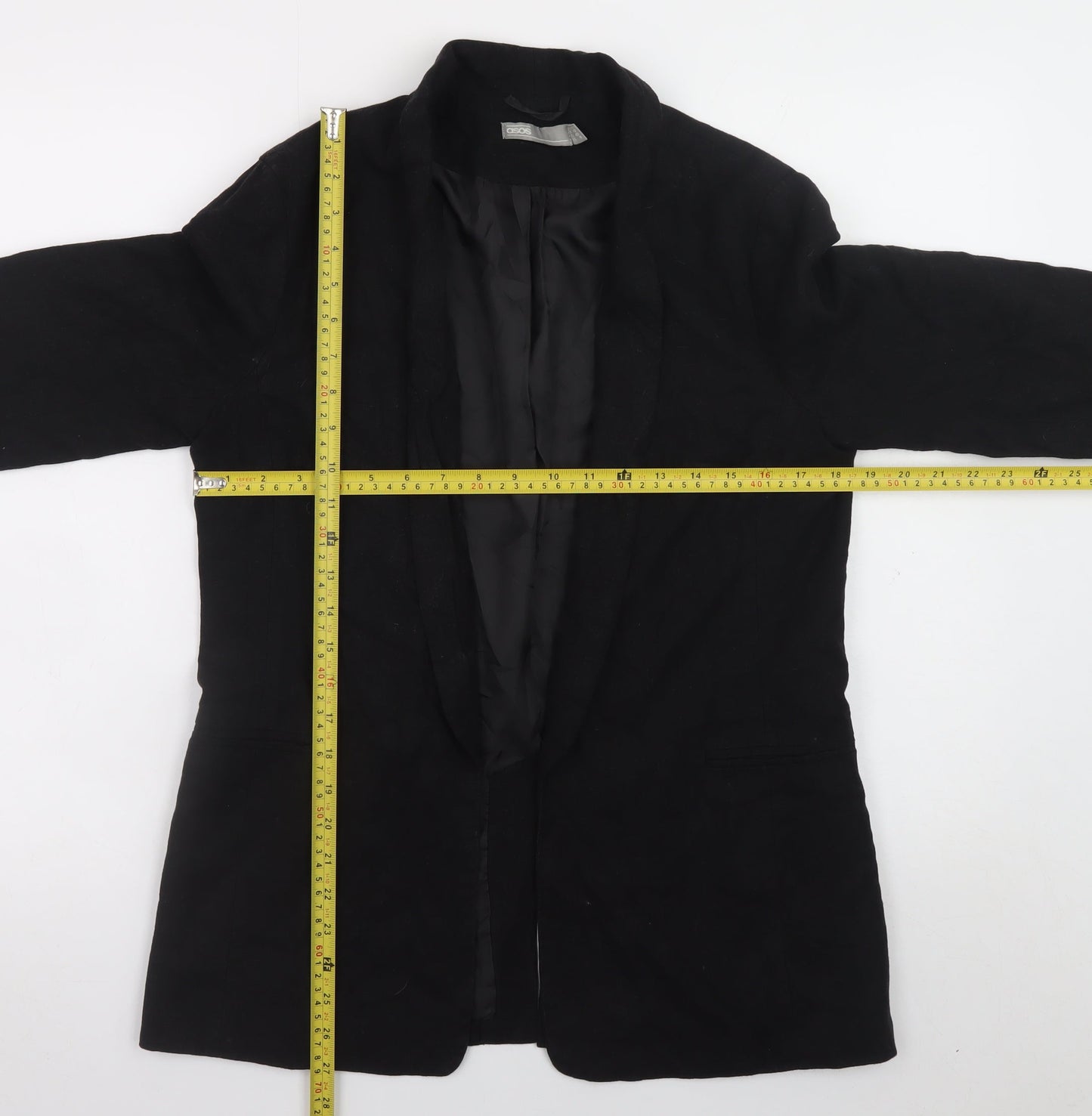ASOS Women’s Black Linen Blend Blazer Size 12 Regular Fit