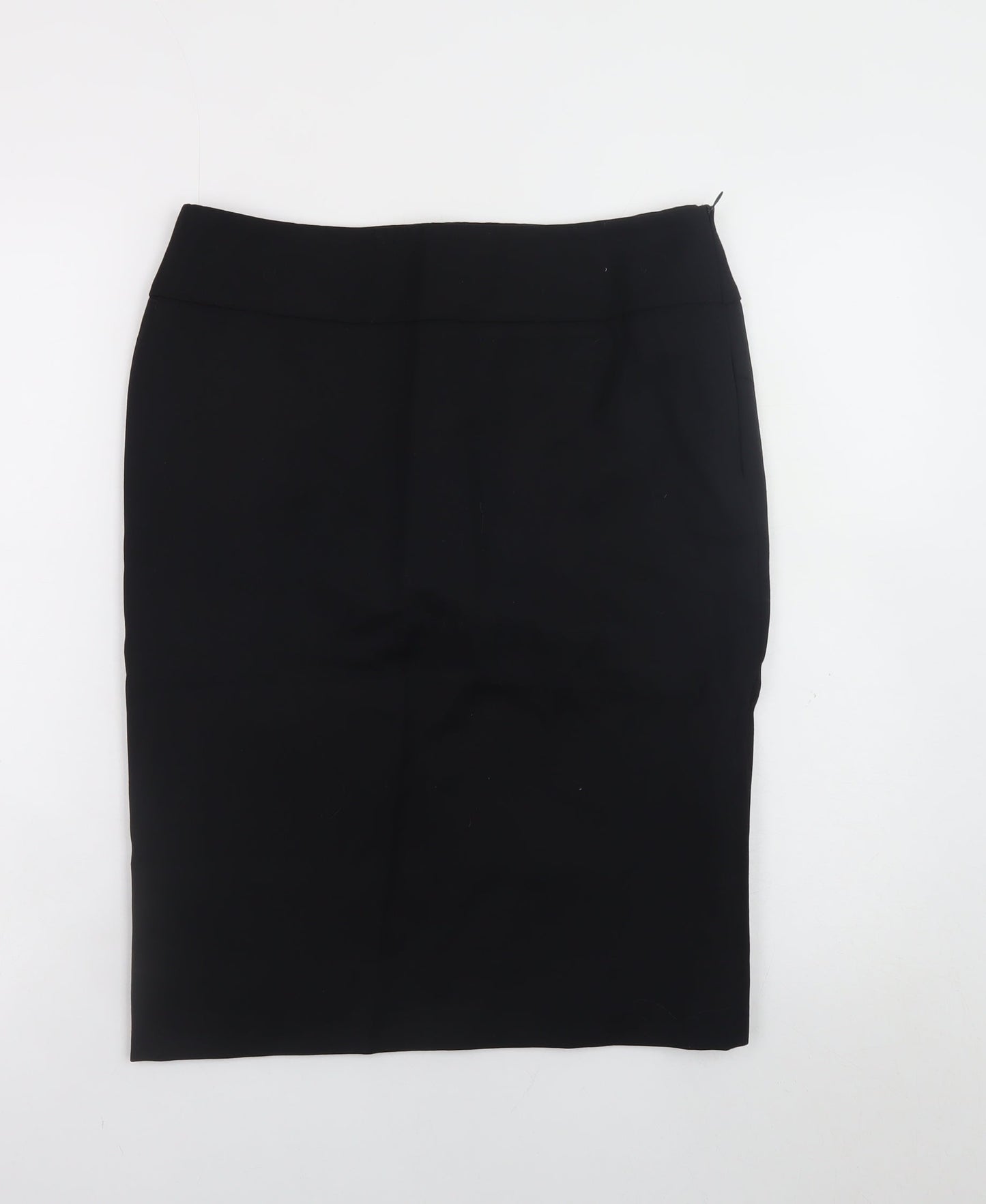 Jaeger Women Black Wool Pencil Skirt Size 12 Knee Length Lined
