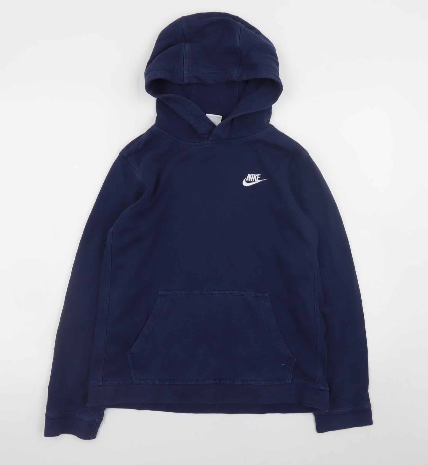 Nike Teens Blue Pullover Hoodie L Fleece Logo Sports Style