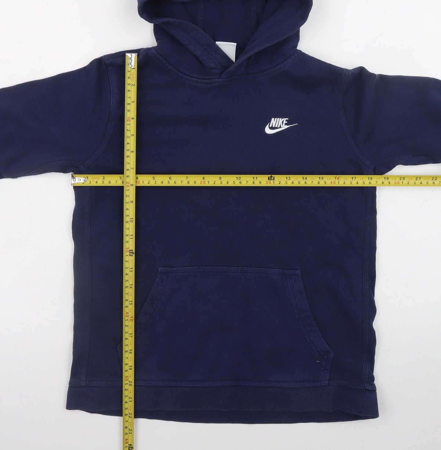 Nike Teens Blue Pullover Hoodie L Fleece Logo Sports Style