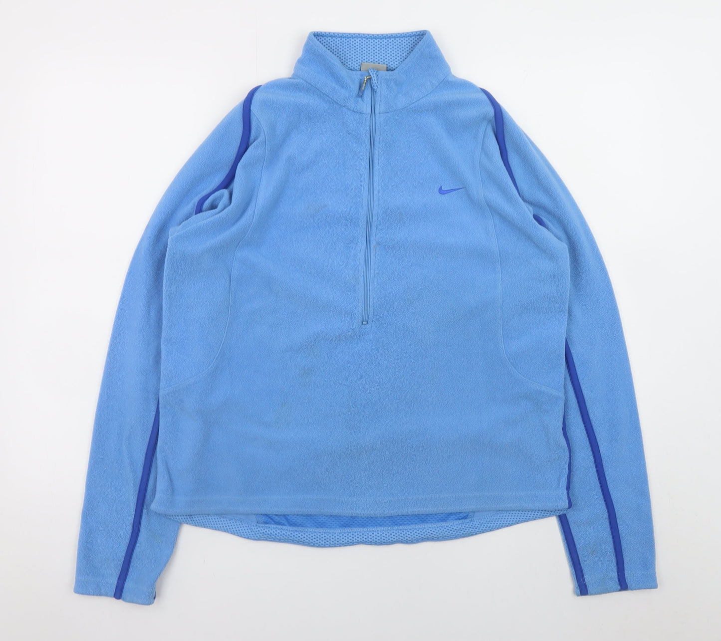 Nike Women Blue Therma-Fit 1/2 Zip Fleece Sweatshirt Size L (12-14)