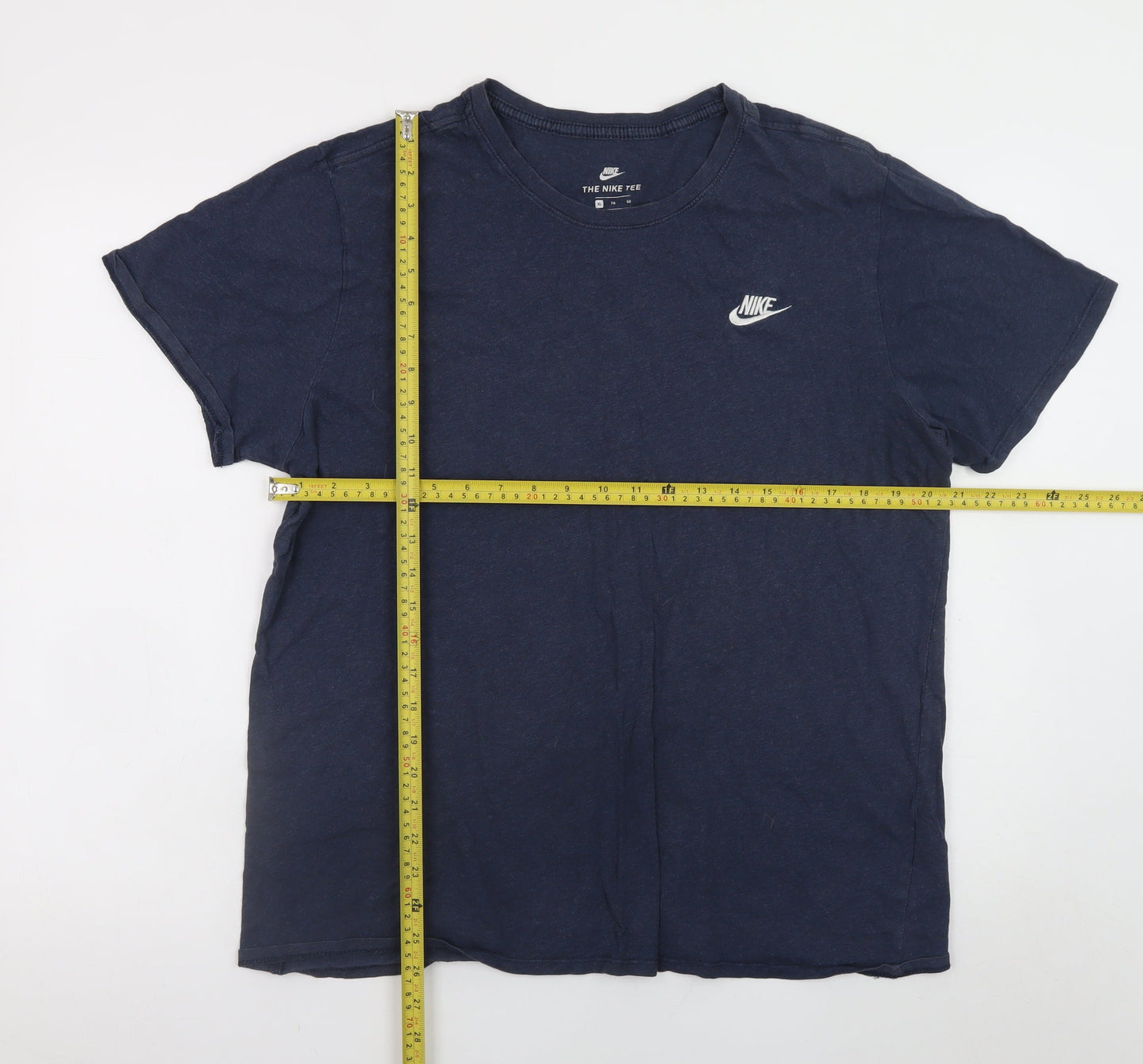 Nike Men's Blue XL Athletic Fit Cotton Crew Neck T-Shirt