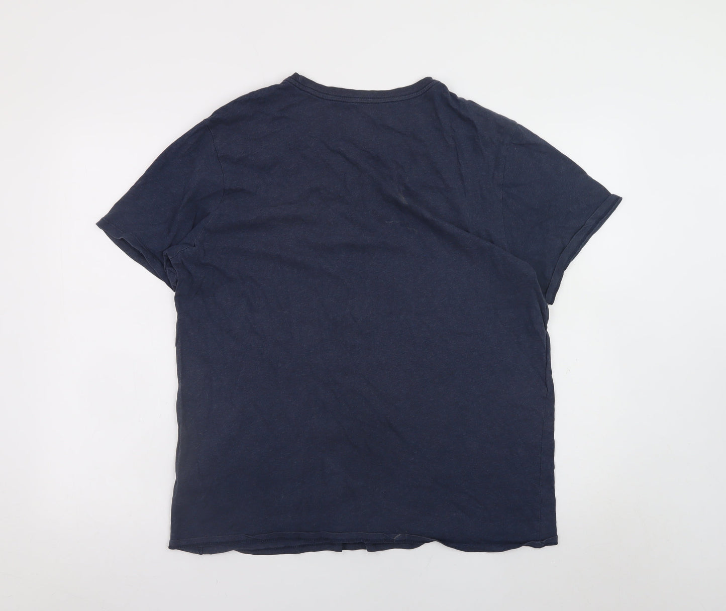 Nike Men's Blue XL Athletic Fit Cotton Crew Neck T-Shirt