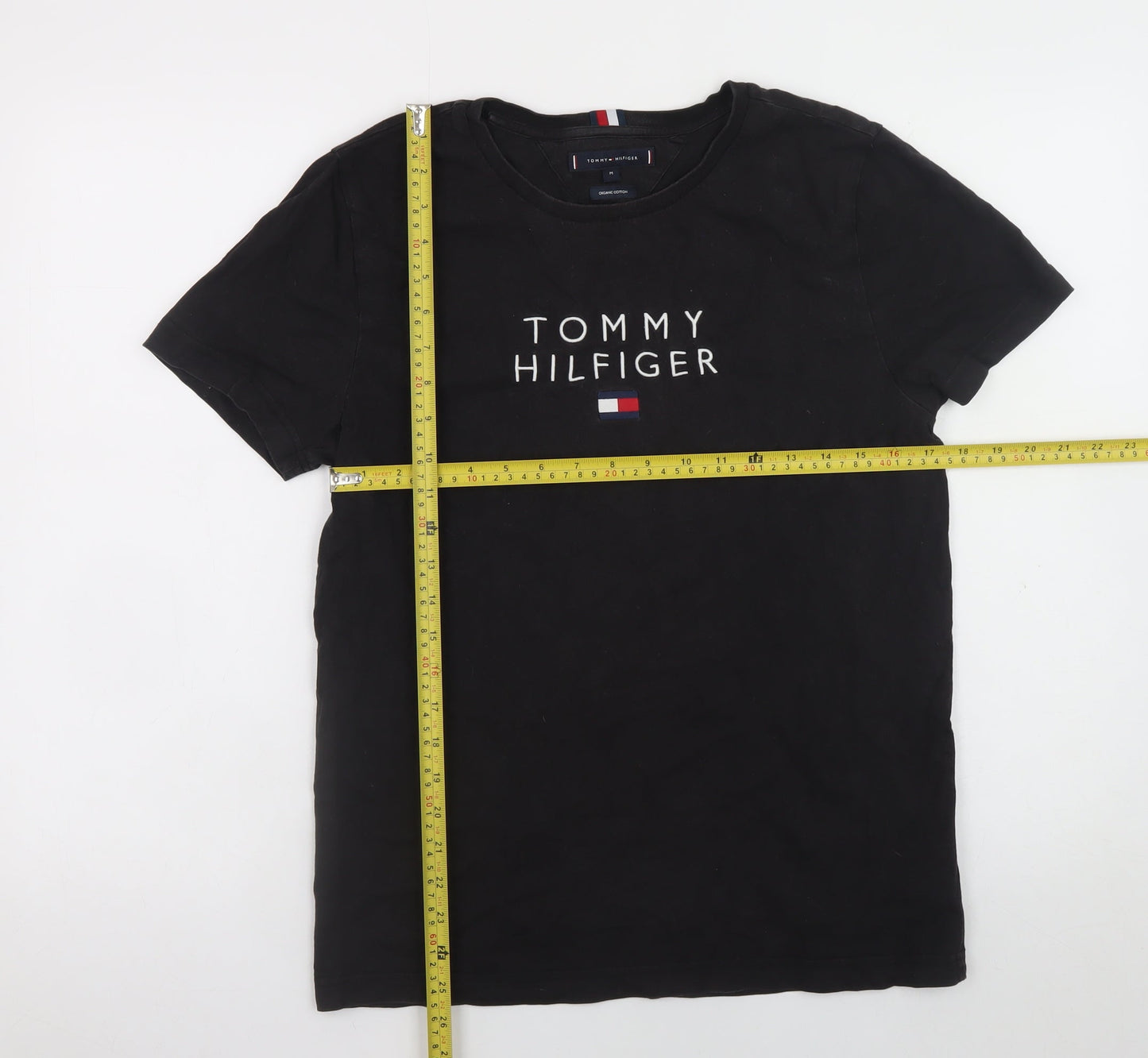 Tommy Hilfiger Men's Black Organic Cotton Short Sleeve T-Shirt Size M