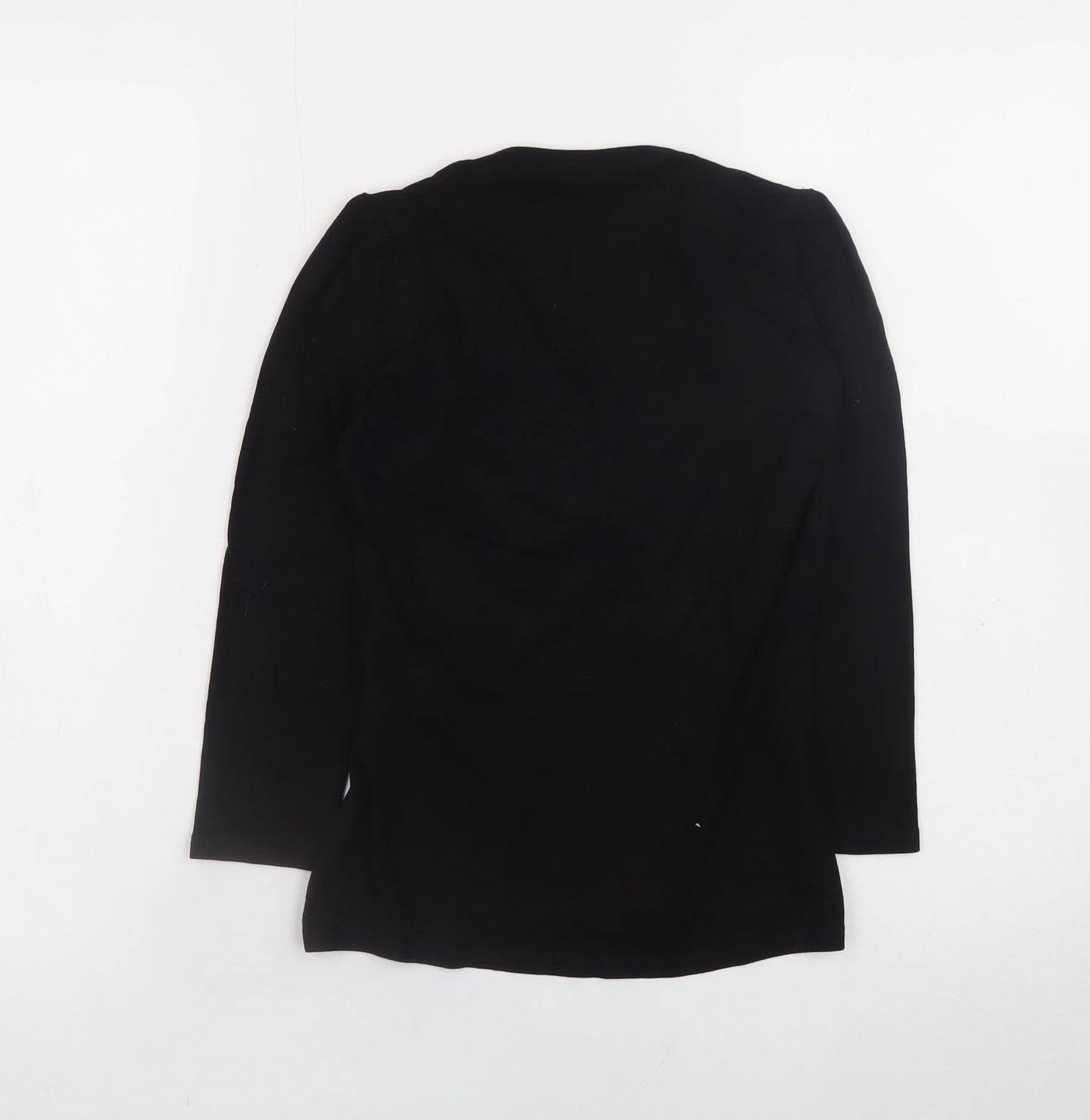 Baukjen Womens Black Wrap V-Neck Long Sleeve Blouse UK 6