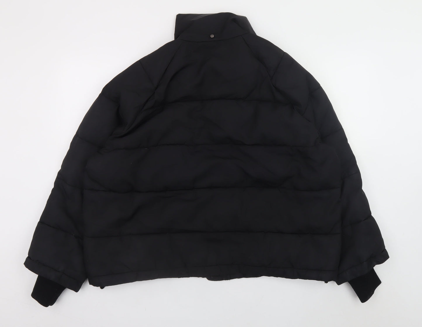 H&M Women Black Puffer Jacket S Quilted Short Winter Coat