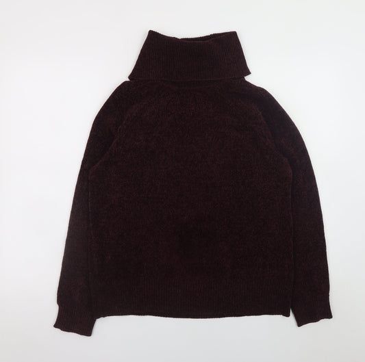 F&F Womens Brown Roll Neck Long Sleeve Pullover Jumper Size 12