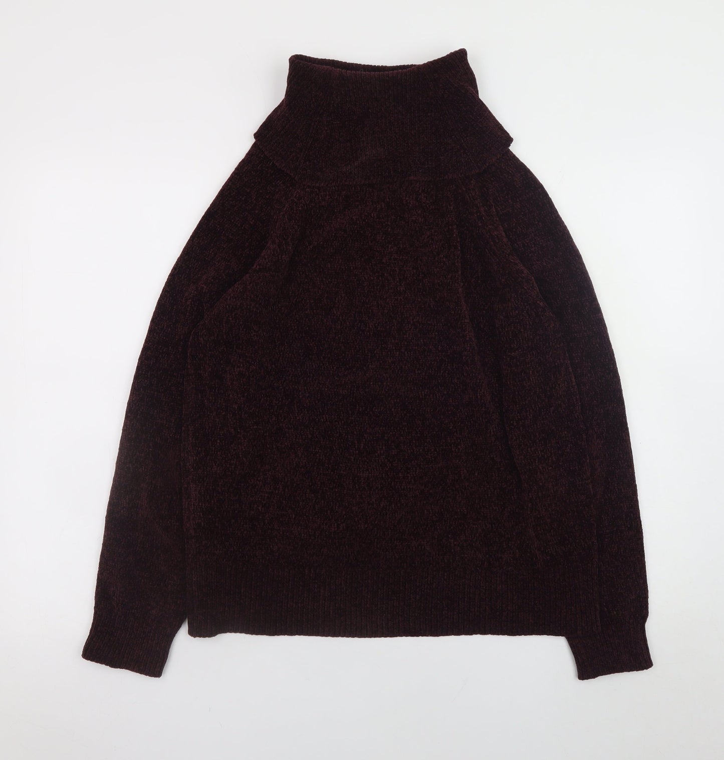 F&F Womens Brown Roll Neck Long Sleeve Pullover Jumper Size 12