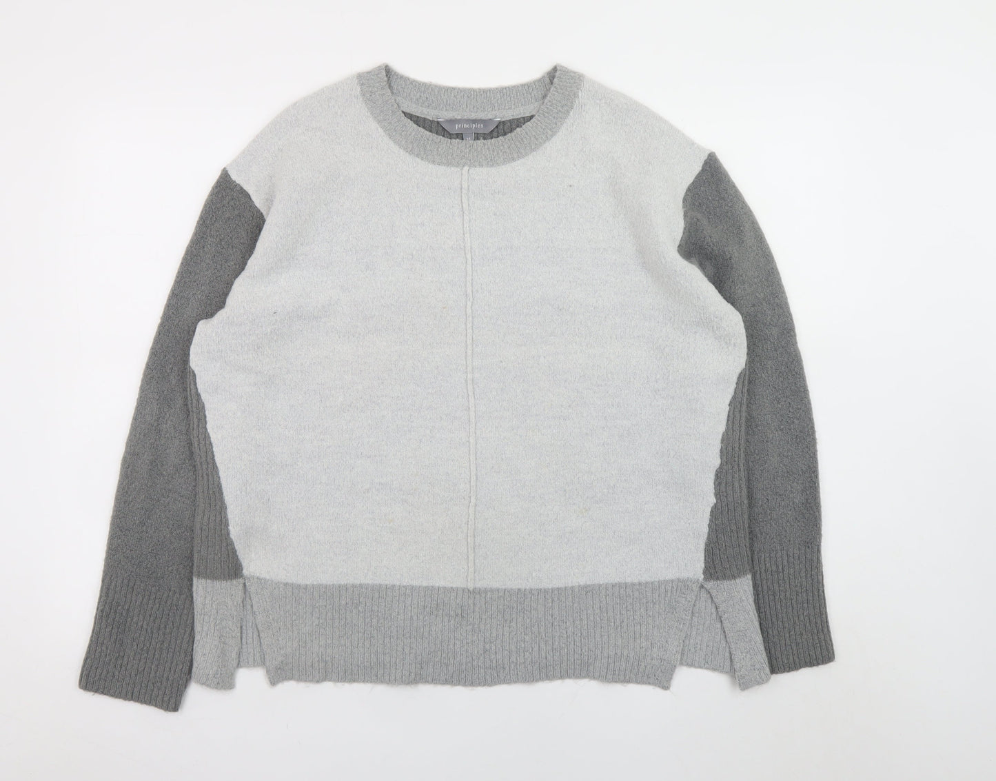 Principles Women Grey Wool Blend Crew Neck Jumper Size 14