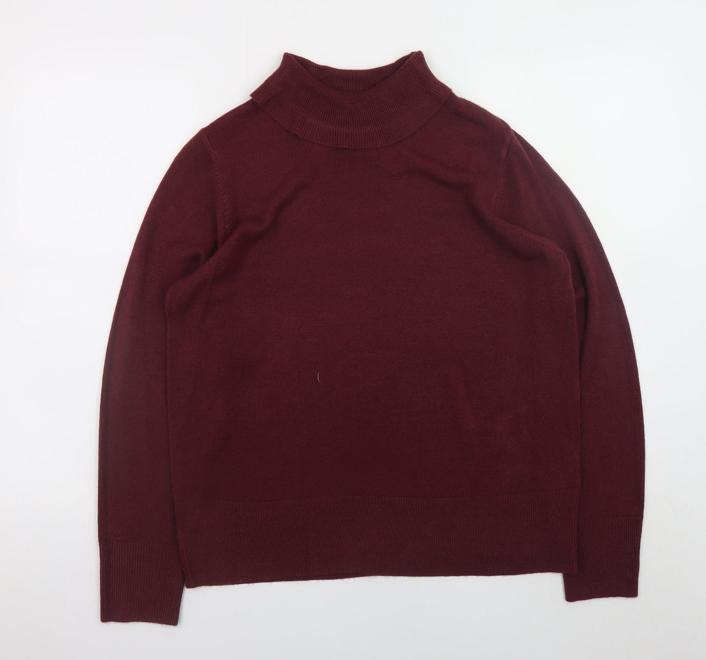 Marks and Spencer Women’s Red Roll Neck Knit Jumper Size 16