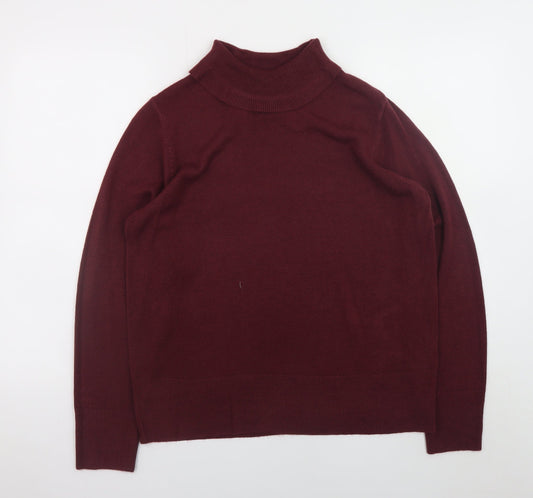 Marks and Spencer Women’s Red Roll Neck Knit Jumper Size 16