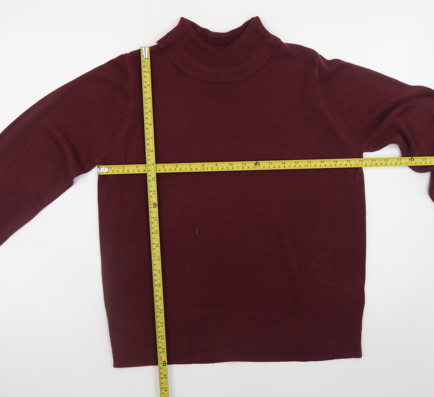 Marks and Spencer Women’s Red Roll Neck Knit Jumper Size 16
