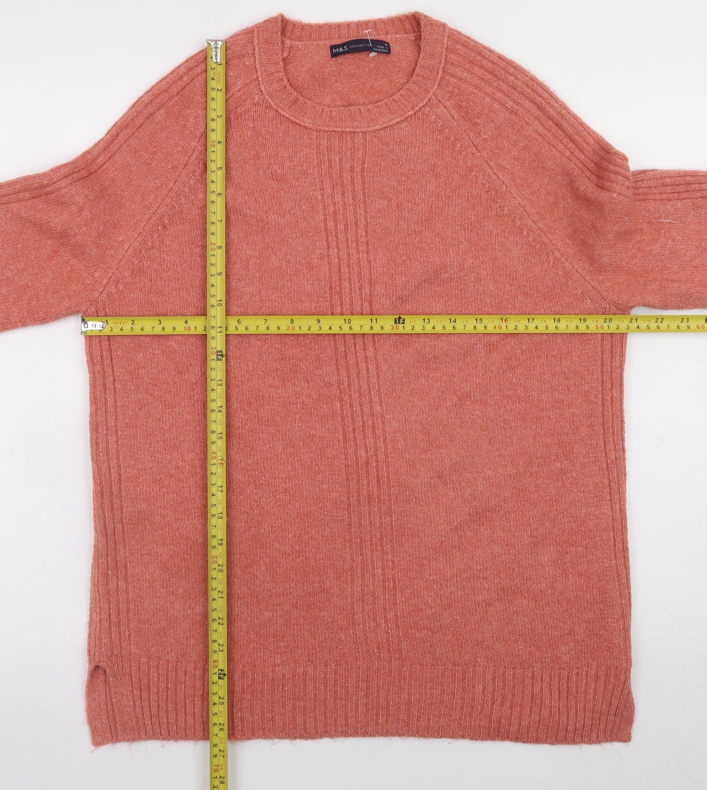 Marks and Spencer Women Pink Crew Neck Knit Pullover Jumper M