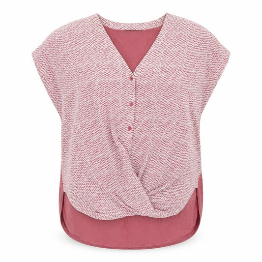Next Womens Pink V-Neck Tunic Blouse Size 14 Relaxed Fit