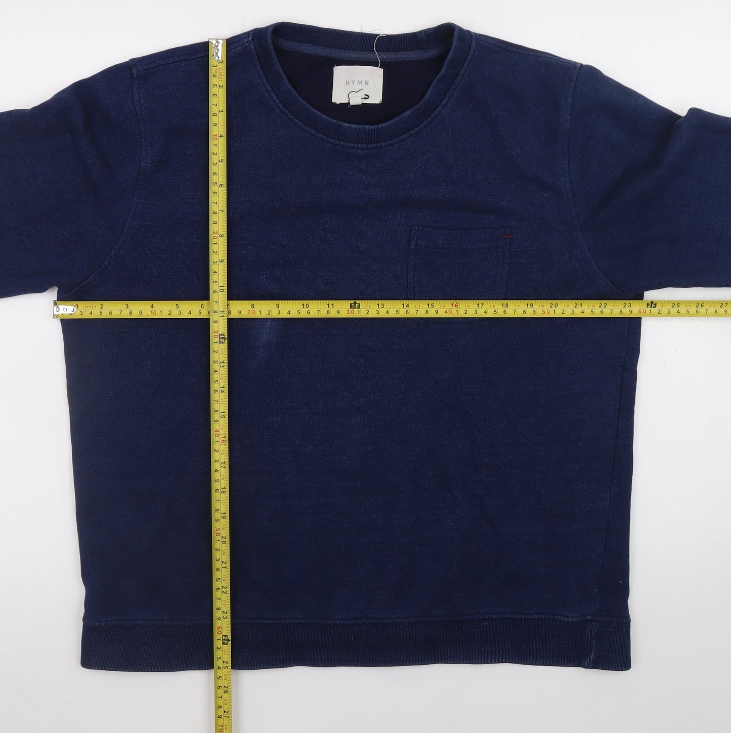 HYMN Men’s Blue Cotton Crew Neck Pullover Sweatshirt Size L