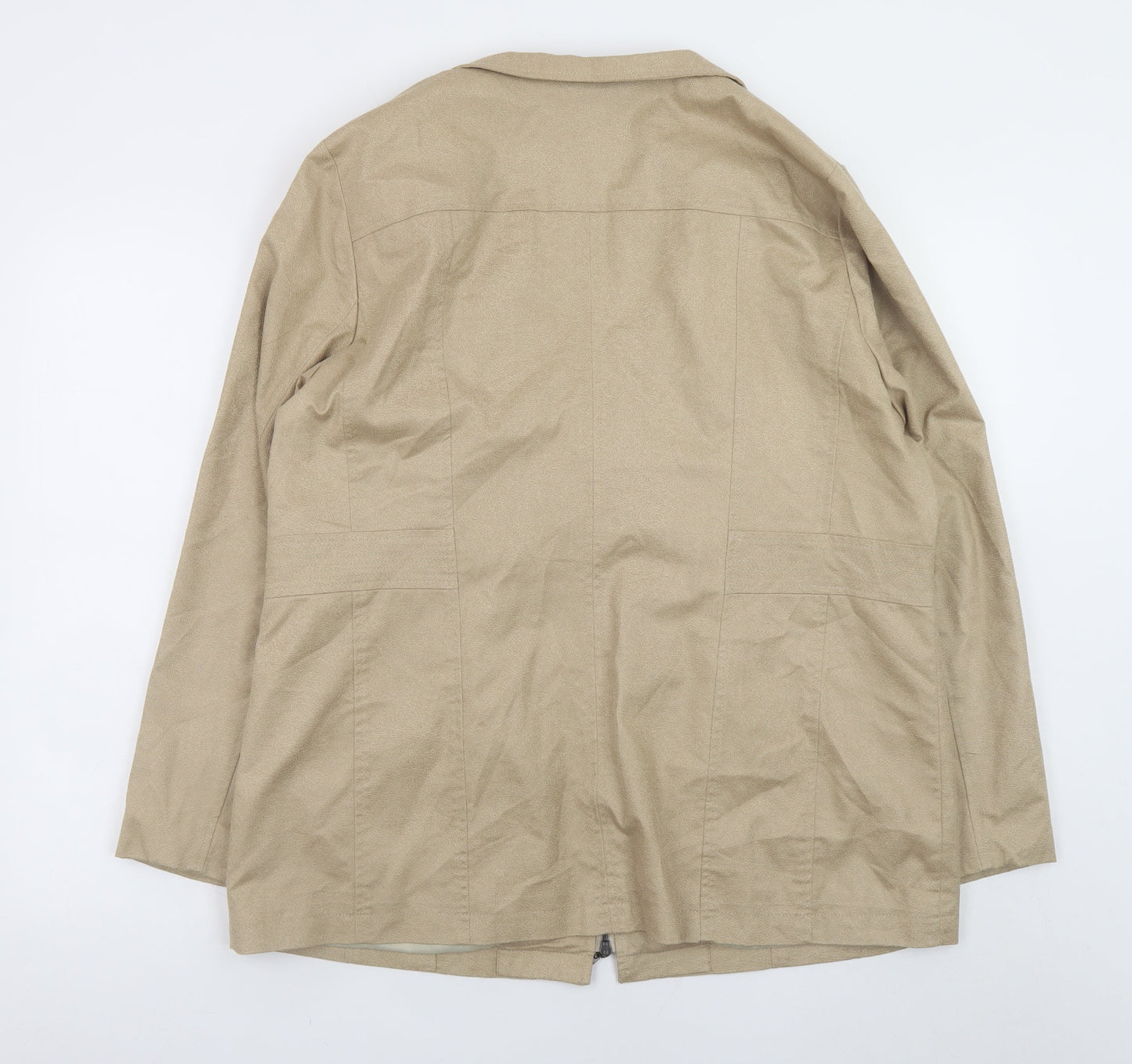 Création L Women's Beige Zip Jacket Size 20 Cotton Blend