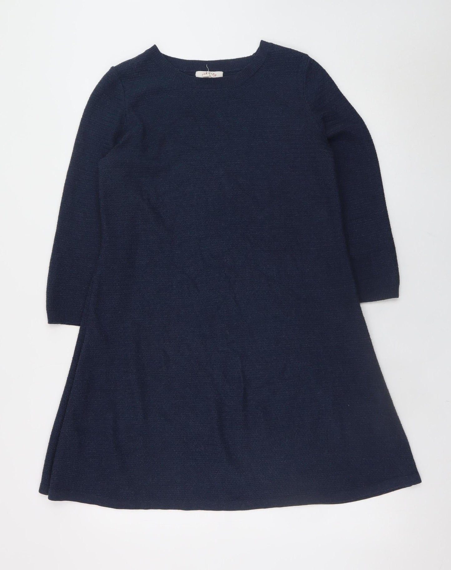 Fat Face Womens Blue Cotton Knit A-Line Dress Size 12