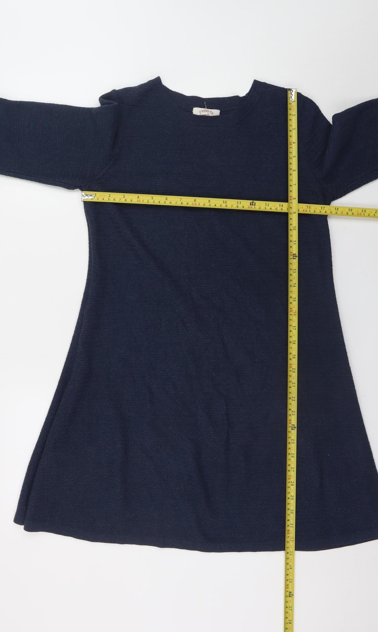 Fat Face Womens Blue Cotton Knit A-Line Dress Size 12