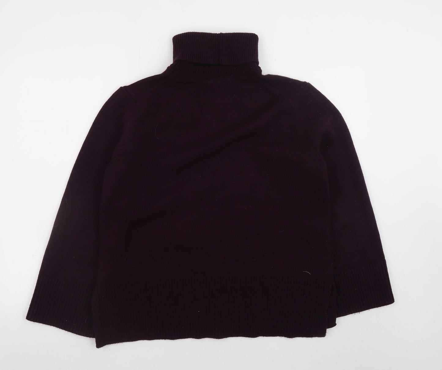 MNG Women's Purple Roll Neck Jumper Size M Acrylic Wool Blend