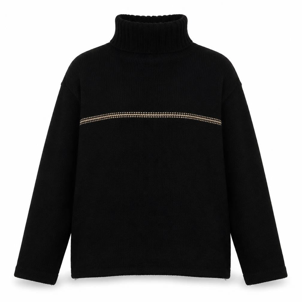 Whispering Smith Women Black L Roll Neck Knit Pullover Jumper