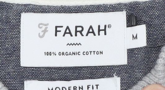 Farah Men's Grey Cotton Crew Neck Pullover Jumper M