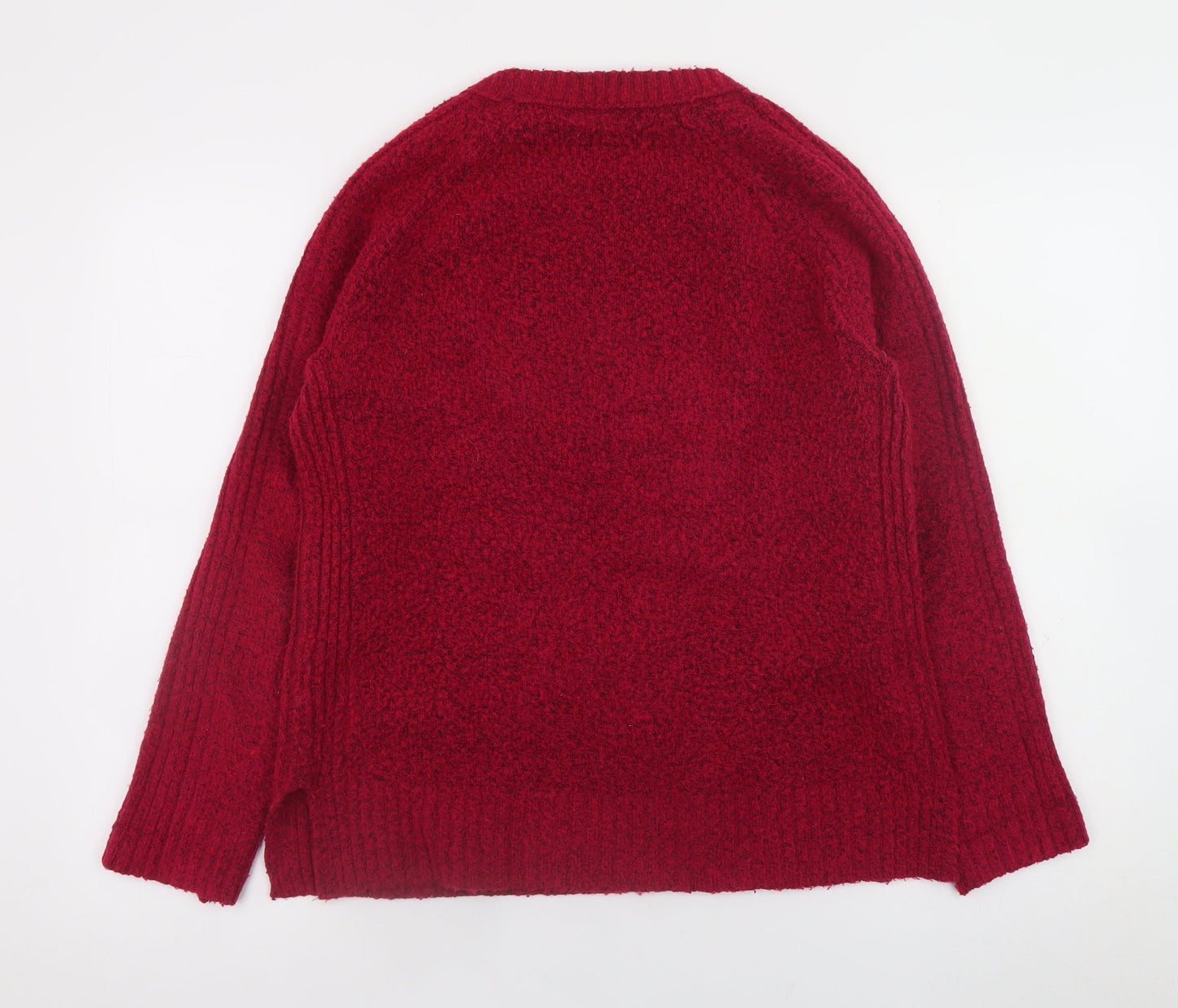Marks and Spencer Women Red Small Crew Neck Long Sleeve Jumper