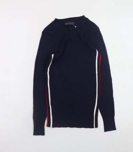 Marks and Spencer Women's Blue Knit Long Sleeve Slim Fit Top Size 8