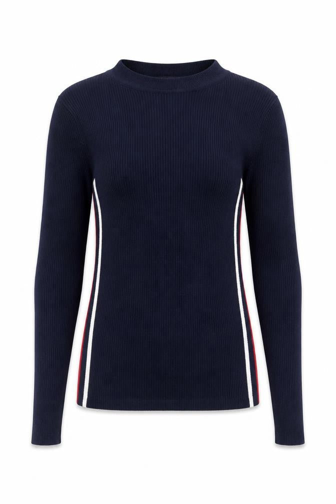 Marks & Spencer Women's Blue Knit Long Sleeve Slim Fit Top Size 8