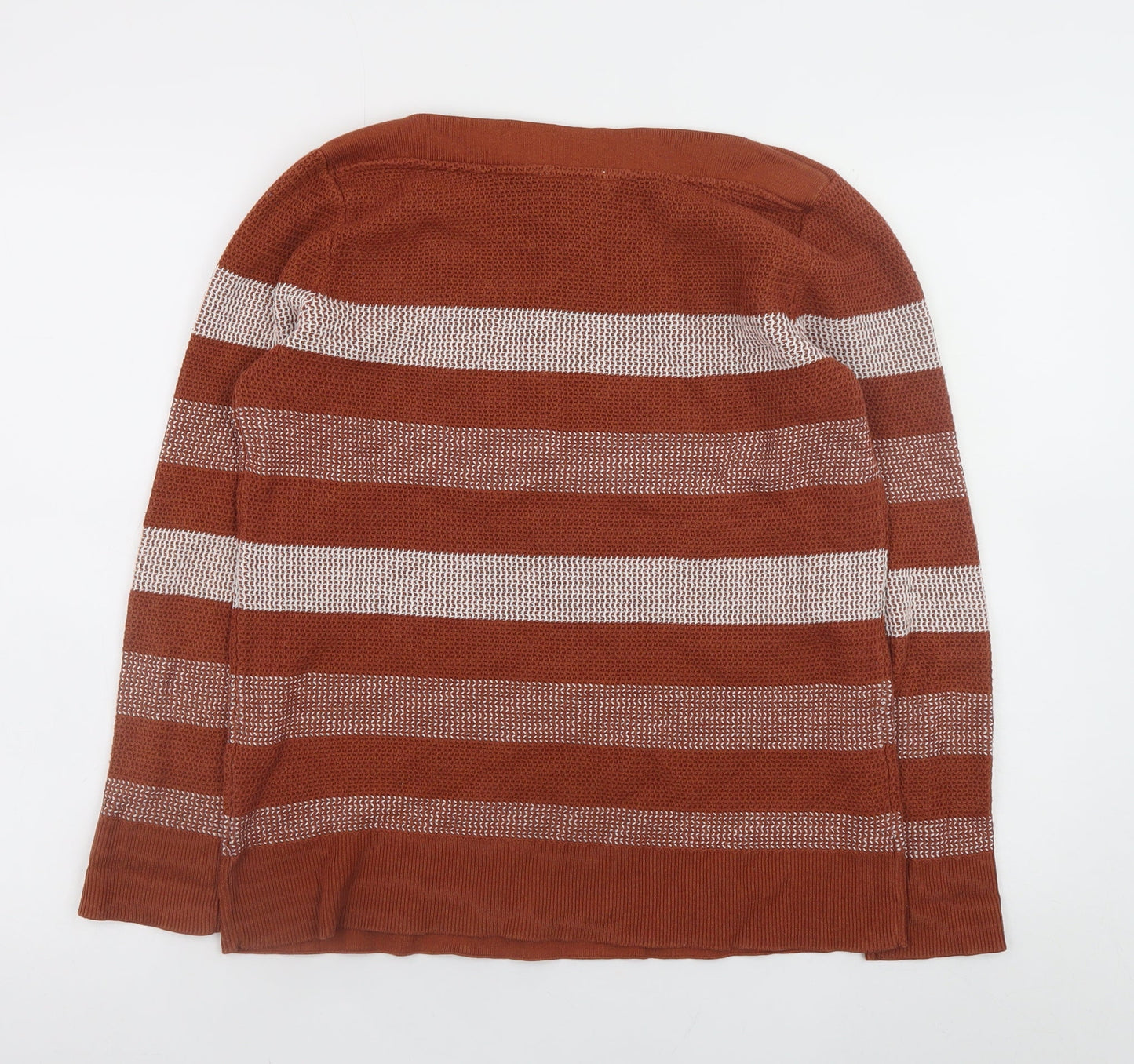 Market & Spruce Women's Brown Striped Knit Pullover Jumper Size L