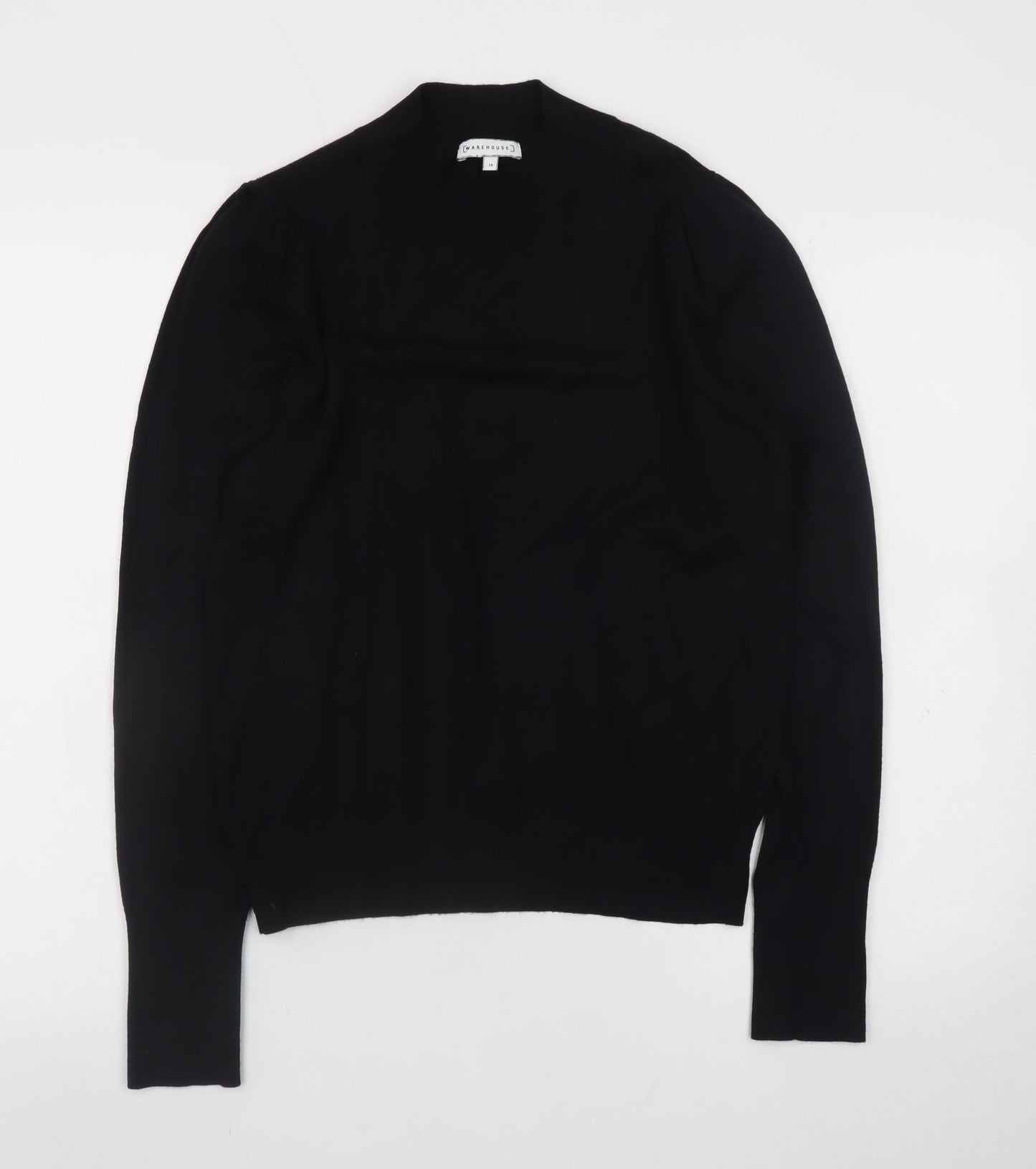Warehouse Women’s Black High Neck Long Sleeve Jumper Size 14