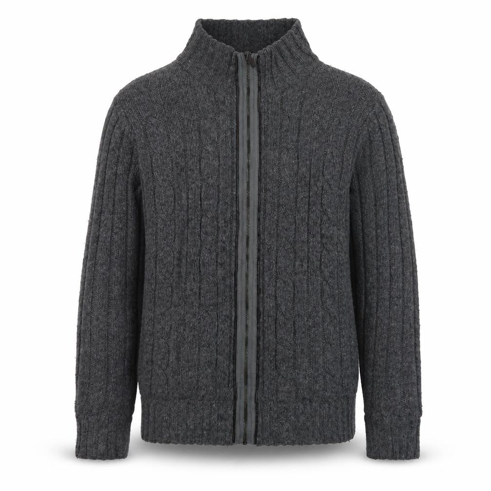 Next Men’s Grey Wool Blend Cable Knit Full Zip Jumper Size S