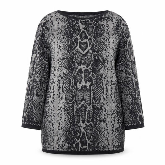Next Women Grey Snake Print Knit Shift Dress Size 16