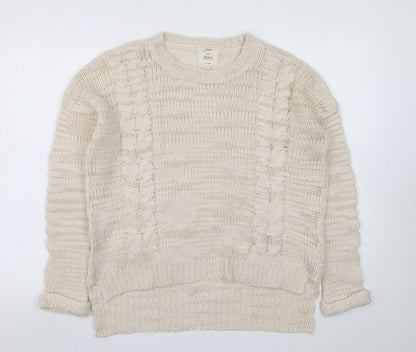 New Look Women Beige Cable-Knit Jumper Size 12