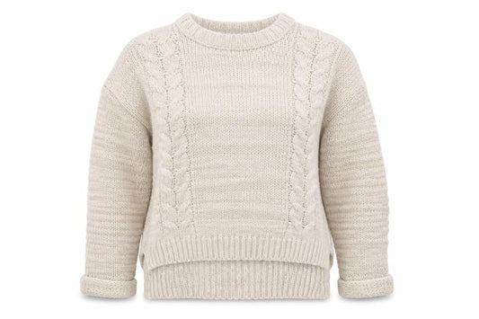 New Look Women Beige Cable-Knit Jumper Size 12